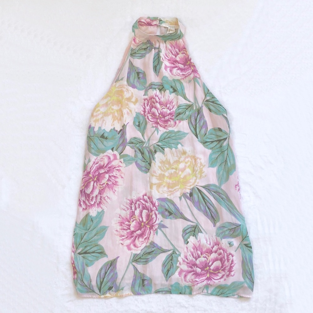 🐰 3/$26! floral peony halter neck dress